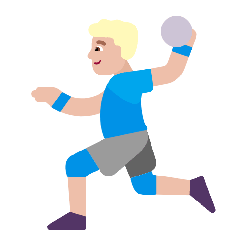 Man Playing Handball Flat Medium Light Emoji from Fluent Emoji Flat Set