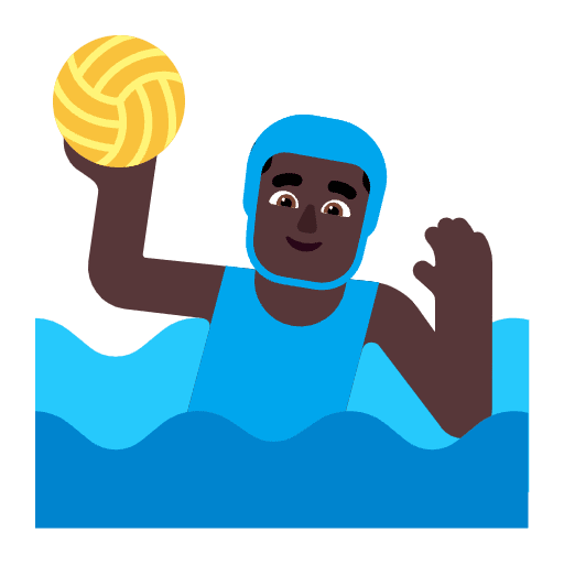 Man Playing Water Polo Flat Dark Emoji from Fluent Emoji Flat Set