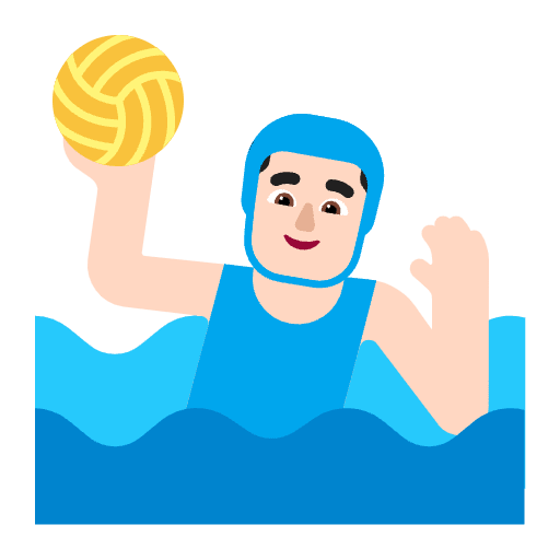 Man Playing Water Polo Flat Light Emoji from Fluent Emoji Flat Set
