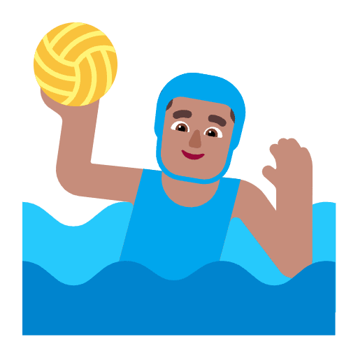Man Playing Water Polo Flat Medium Emoji from Fluent Emoji Flat Set