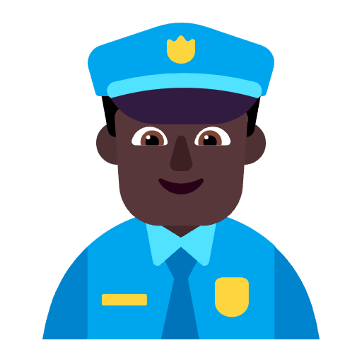 Man Police Officer Flat Dark Emoji from Fluent Emoji Flat Set
