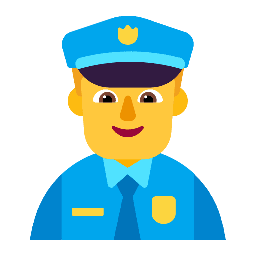 Man Police Officer Flat Default Emoji from Fluent Emoji Flat Set