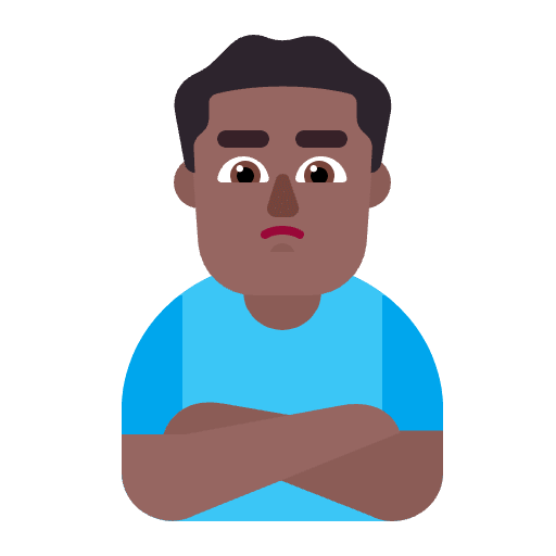 Man Pouting Flat Medium Dark Emoji from Fluent Emoji Flat Set