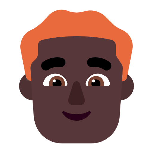 Man Red Hair Flat Dark Emoji from Fluent Emoji Flat Set