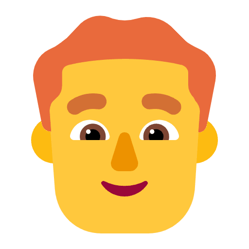 Man Red Hair Flat Default Element from Fluent Emoji Flat Set