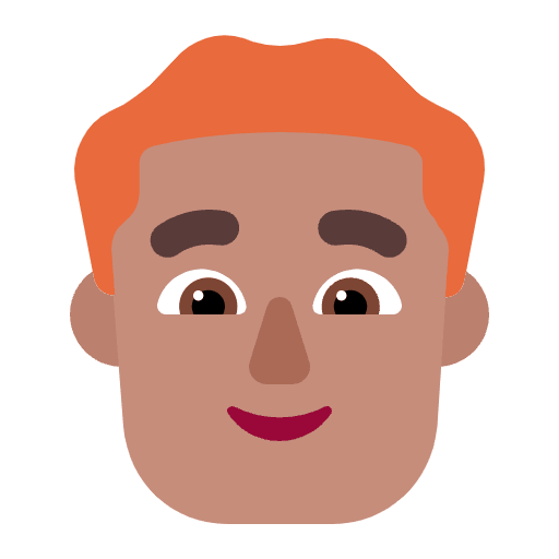 Man Red Hair Flat Medium Element from Fluent Emoji Flat Set