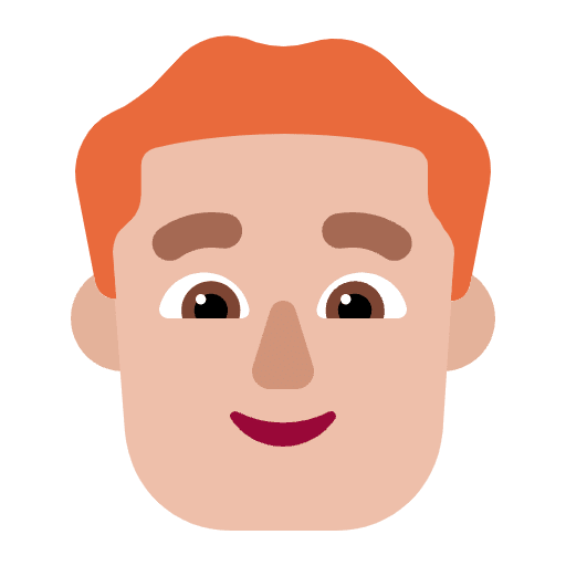 Man Red Hair Flat Medium Light Emoji from Fluent Emoji Flat Set
