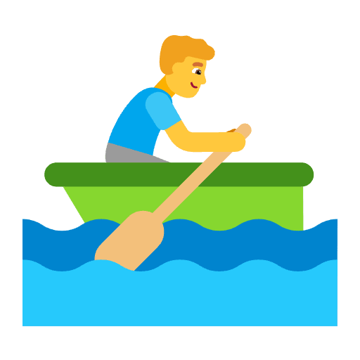 Man Rowing Boat Flat Default Emoji from Fluent Emoji Flat Set