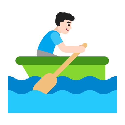 Man Rowing Boat Flat Light Emoji from Fluent Emoji Flat Set