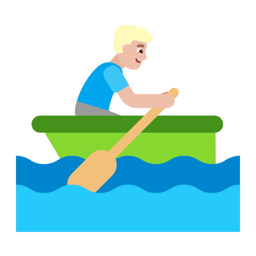 Man Rowing Boat Flat Medium Light Emoji from Fluent Emoji Flat Set