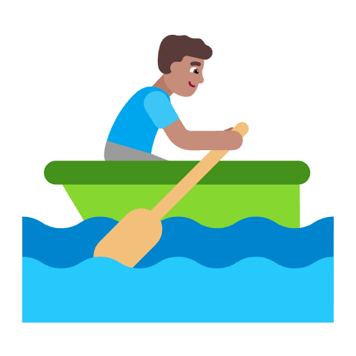 Man Rowing Boat Flat Medium Emoji from Fluent Emoji Flat Set