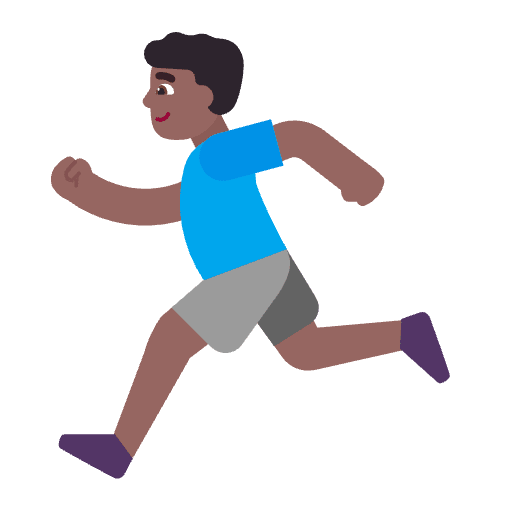Man Running Flat Medium Dark Emoji from Fluent Emoji Flat Set