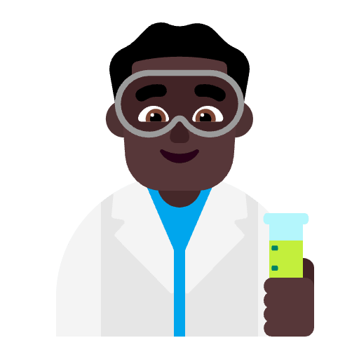 Man Scientist Flat Dark Emoji from Fluent Emoji Flat Set