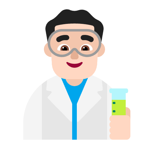 Man Scientist Flat Light Emoji from Fluent Emoji Flat Set