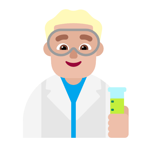 Man Scientist Flat Medium Light Emoji from Fluent Emoji Flat Set