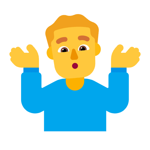 Man Shrugging Flat Default Emoji from Fluent Emoji Flat Set