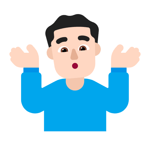 Man Shrugging Flat Light Emoji from Fluent Emoji Flat Set