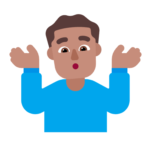Man Shrugging Flat Medium Emoji from Fluent Emoji Flat Set