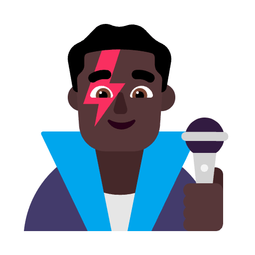 Man Singer Flat Dark Emoji from Fluent Emoji Flat Set