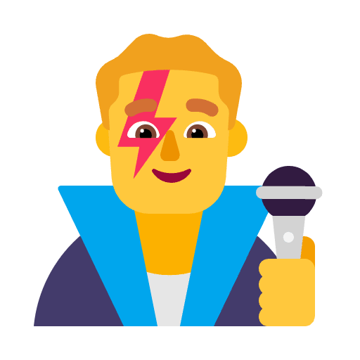 Man Singer Flat Default Emoji from Fluent Emoji Flat Set