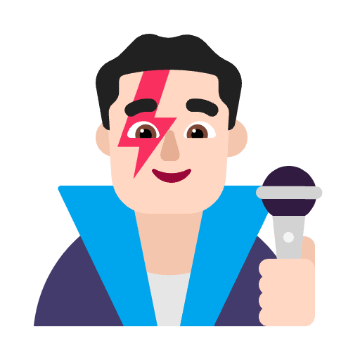 Man Singer Flat Light Emoji from Fluent Emoji Flat Set