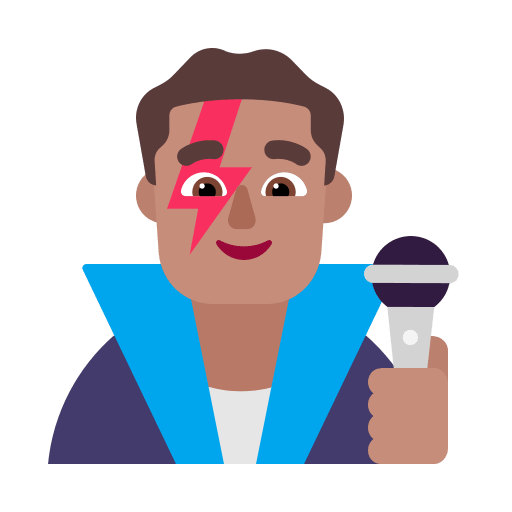 Man Singer Flat Medium Emoji from Fluent Emoji Flat Set