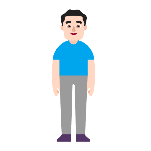 Man Standing Flat Light Emoji from Fluent Emoji Flat Set