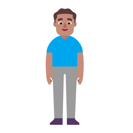 Man Standing Flat Medium Emoji from Fluent Emoji Flat Set