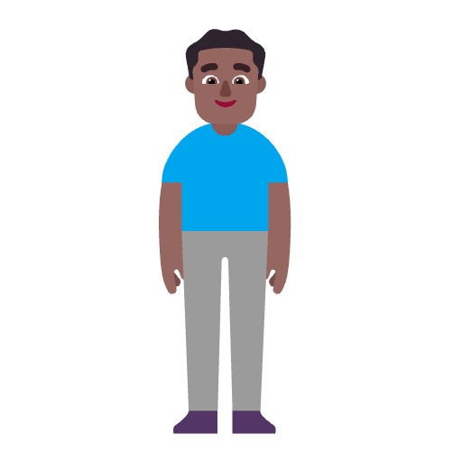 Man Standing Flat Medium Dark Emoji from Fluent Emoji Flat Set
