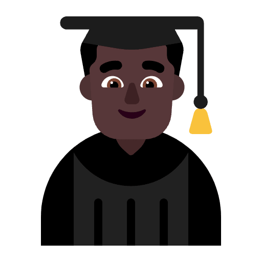 Man Student Flat Dark Emoji from Fluent Emoji Flat Set
