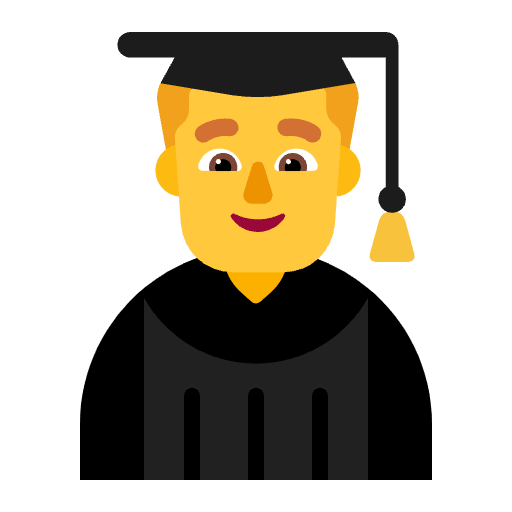 Man Student Flat Default Emoji from Fluent Emoji Flat Set