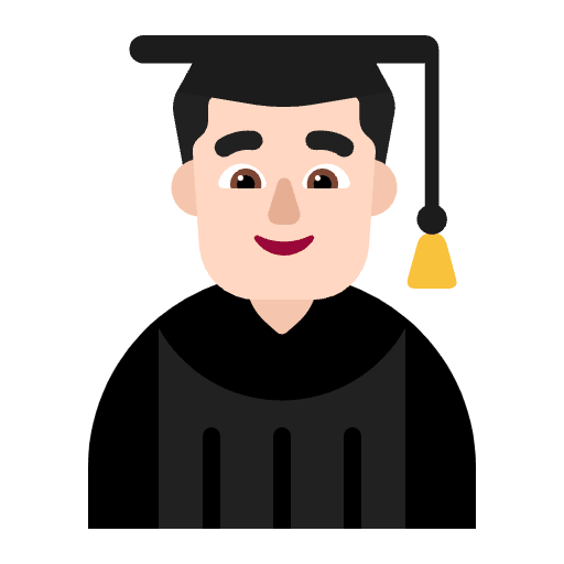 Man Student Flat Light Emoji from Fluent Emoji Flat Set