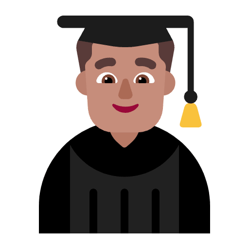 Man Student Flat Medium Emoji from Fluent Emoji Flat Set