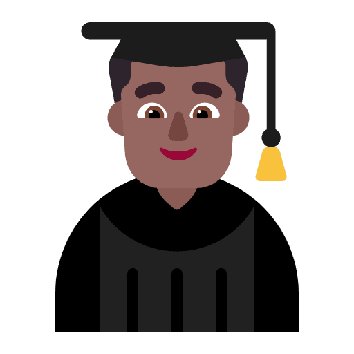 Man Student Flat Medium Dark Emoji from Fluent Emoji Flat Set