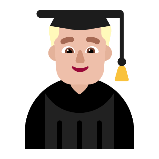 Man Student Flat Medium Light Emoji from Fluent Emoji Flat Set