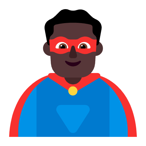 Man Superhero Flat Dark Emoji from Fluent Emoji Flat Set