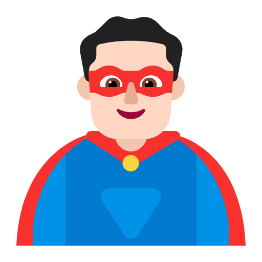 Man Superhero Flat Light Emoji from Fluent Emoji Flat Set