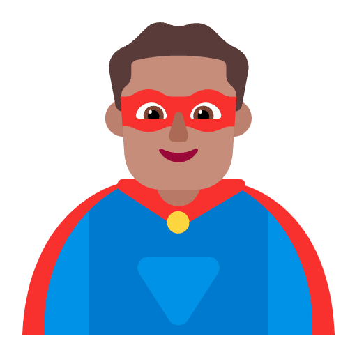Man Superhero Flat Medium Emoji from Fluent Emoji Flat Set