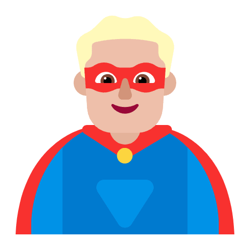 Man Superhero Flat Medium Light Emoji from Fluent Emoji Flat Set