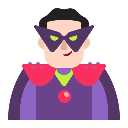 Man Supervillain Flat Light Emoji from Fluent Emoji Flat Set