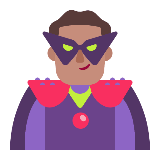 Man Supervillain Flat Medium Element from Fluent Emoji Flat Set