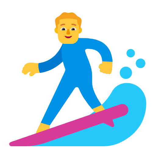 Man Surfing Flat Default Element from Fluent Emoji Flat Set