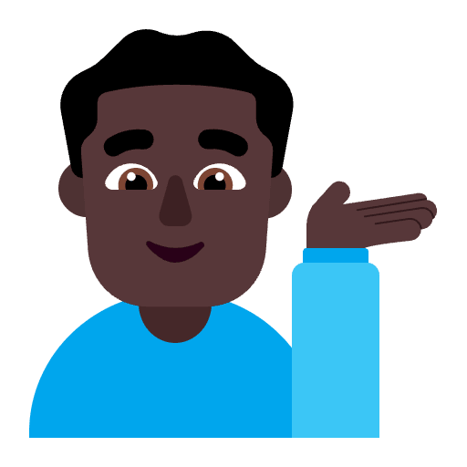 Man Tipping Hand Flat Dark Emoji from Fluent Emoji Flat Set