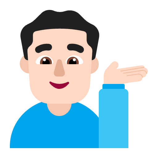 Man Tipping Hand Flat Light Emoji from Fluent Emoji Flat Set