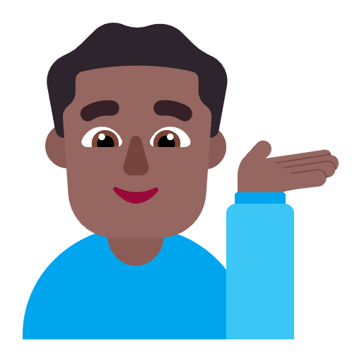 Man Tipping Hand Flat Medium Dark Emoji from Fluent Emoji Flat Set