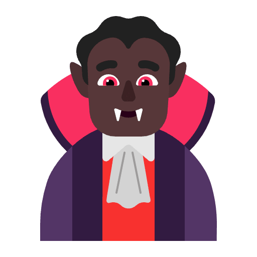 Man Vampire Flat Dark Element from Fluent Emoji Flat Set