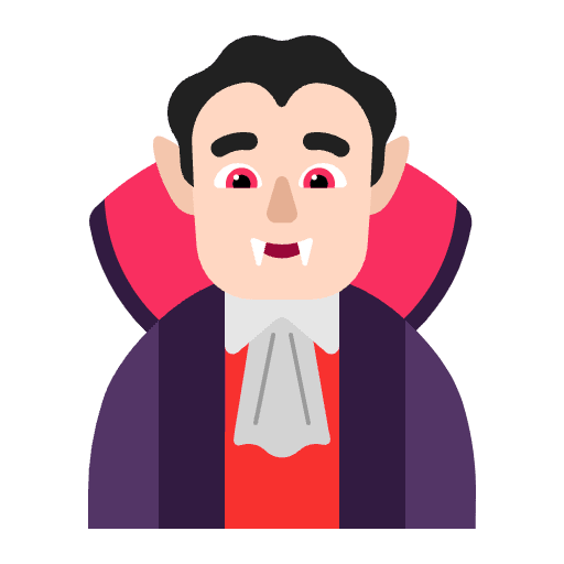 Man Vampire Flat Light Emoji from Fluent Emoji Flat Set