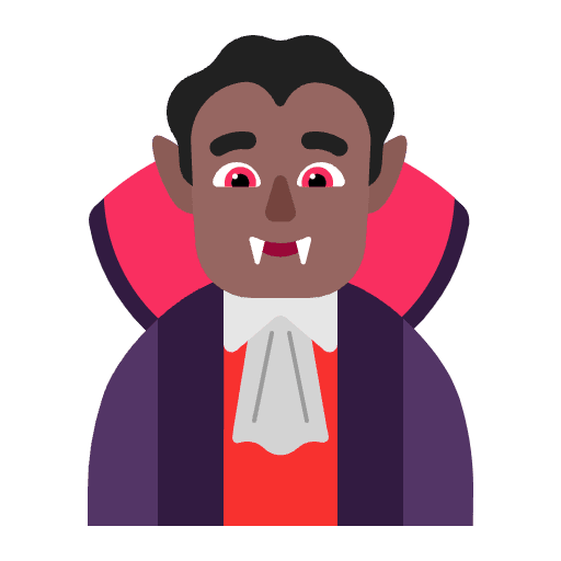 Man Vampire Flat Medium Dark Element from Fluent Emoji Flat Set