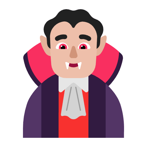 Man Vampire Flat Medium Light Emoji from Fluent Emoji Flat Set