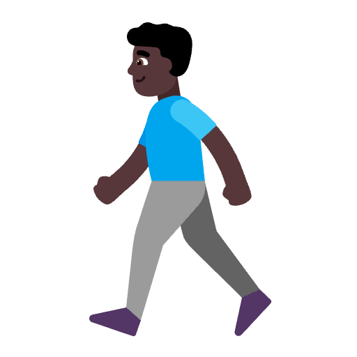 Man Walking Flat Dark Element from Fluent Emoji Flat Set